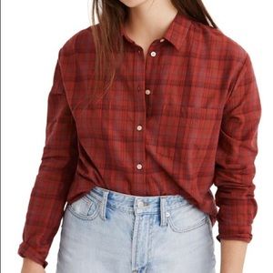 NWT Madewell Plaid Ex-boyfriend Flannel Shirt